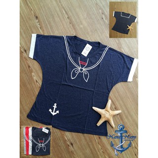 เสื้อสกรีนลายกะลาสี (เทาเข้ม แดง เทาอ่อน กรม)