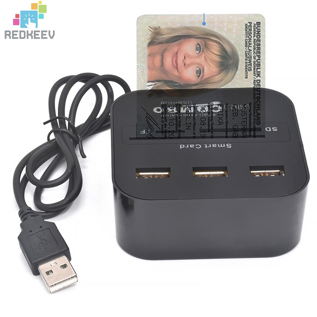 Redkeev Smart Card Reader, USB 2.0 DOD / CAC / SIM / TF / Credit Card ...