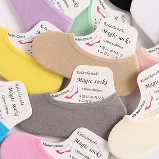 (W-005) มีของ🧦13สีพร้อมส่ง จากไทย ถุงเท้าคัชชู ซ่อนขอบ ข้อเว้า มีซิลิโคนกันกัด กันลื่นหลุด