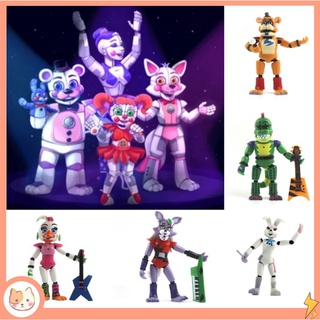 6 ชิ้น / ล็อตพีวีซีเฟรดดี้รูปการกระทำ FNAF บอนนี่หมีตุ๊กตาของเล่นของขวัญ