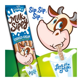 Milk Sippy หลอดดูดนม รสคุกกี้แอนด์ครีม (แพค)