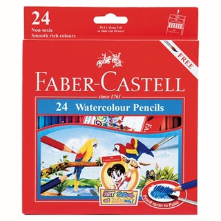 KTS (ศูนย์เครื่องเขียน) ดินสอสีไม้ระบายน้ำ 24 สี Faber Castell - นกแก้ว