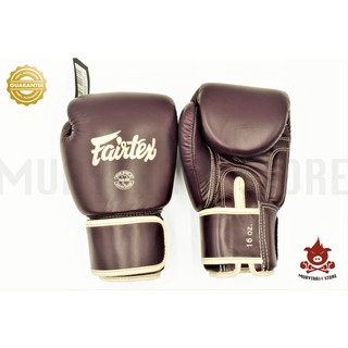 นวมชกมวย Fairtex BGV 16 Maroon นวมมวย สีม่วง มารูน นวมหนังแท้