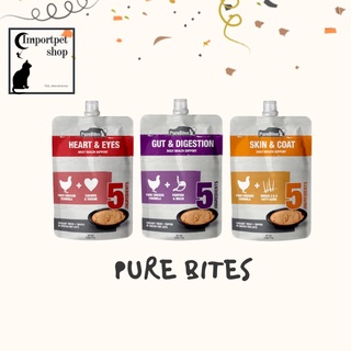 *พร้อมส่ง (3 สูตร) 71 g  ขนมแมวเลียท๊อปปิ้ง บำรุงสุขภาพ Pure Bites Squeezable Creamy Cat Treats