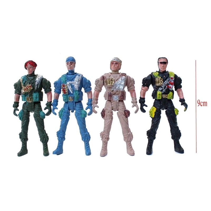 122 pcs Military Playset Plastic Toy Soldiers Army Men 6cm Figures & Accessories 