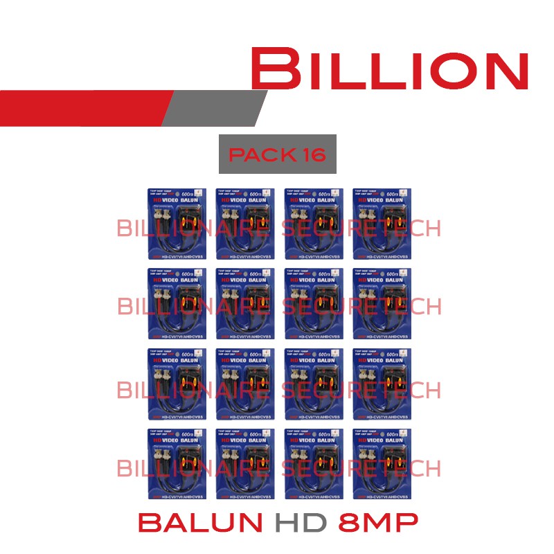 HD VIDEO BALUN 600 M. บาลัน 600 เมตร รองรับกล้องความละเอียดสูงสุด 8 ล้านพิกเซล (PACK 16) BY BILLIONAIRE SECURETECH