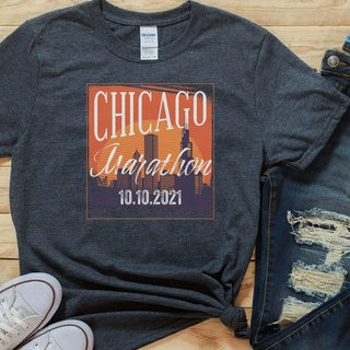 [COD]GILDAN เสื้อยืด ผ้าฝ้าย 100% พิมพ์ลาย Chicago Marathon ของขวัญวันเกิด