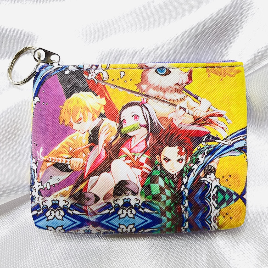 กระเป๋าใส่เหรียญ ดาบพิฆาตอสูร  Demon Slayer: Kimetsu no Yaiba กระเป๋าใส่เหรียญอะนิเมะ  12*9*2.5cm การ์ตูน กระเป๋าใส่เหรี