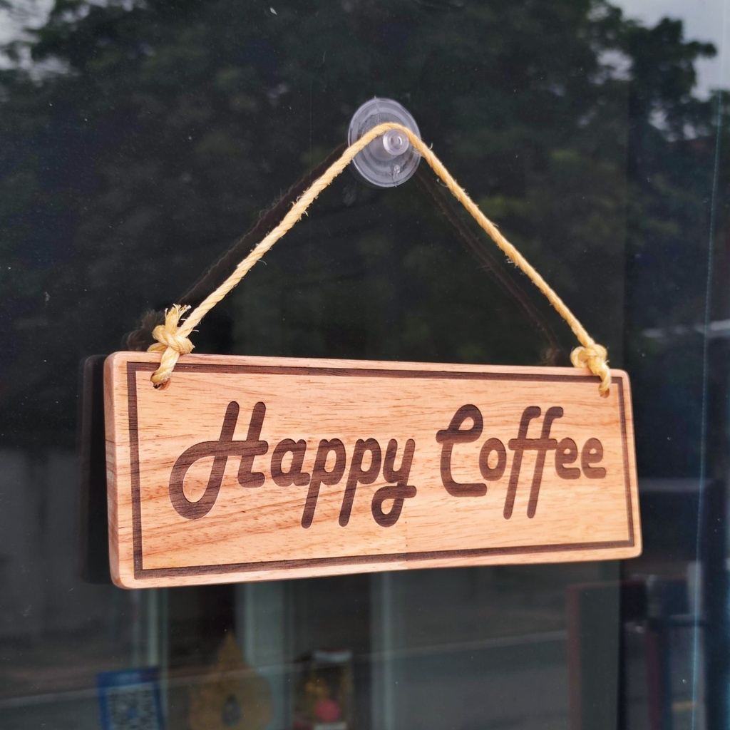 ป้ายไม้สลักเลเซอร์ สลักข้อความโลโก้