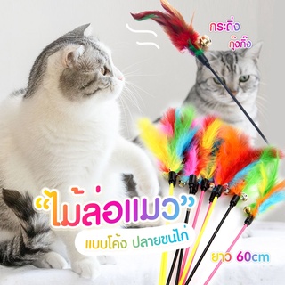 ไม้ตกแมว ไม้ล่อแมว ของเล่นแมว คละสี พร้อมส่ง