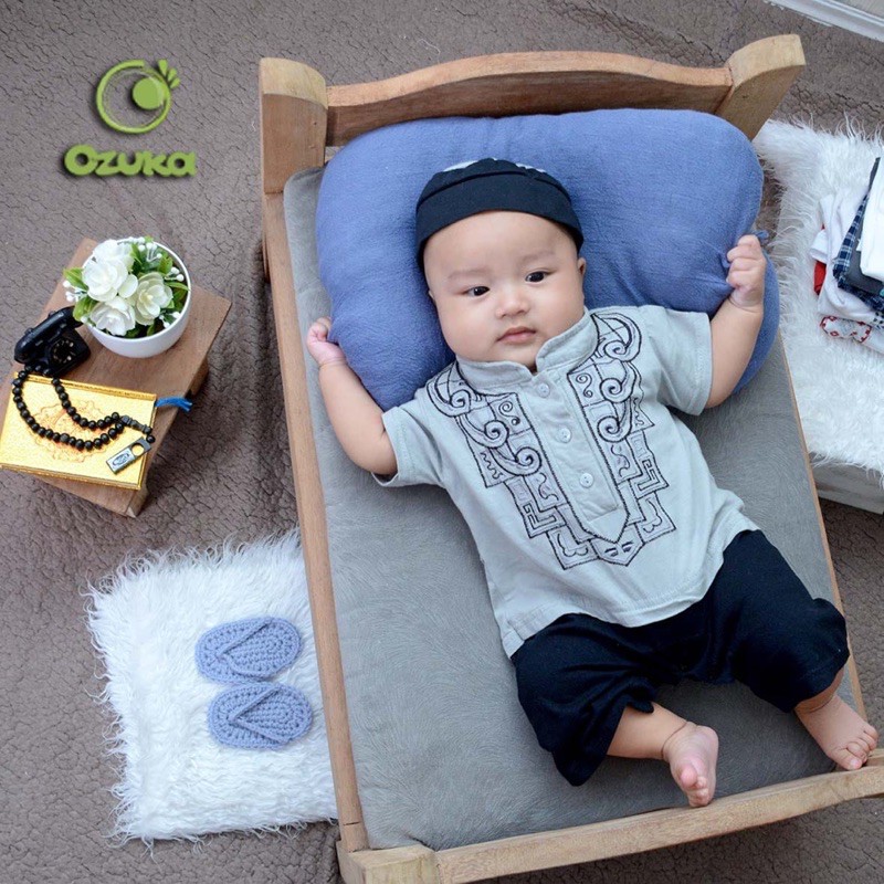 KOKO เสื้อผ้าเด็กผู้ชาย Koko Color Jumper มุสลิม Romper Aqiqah Ozuka