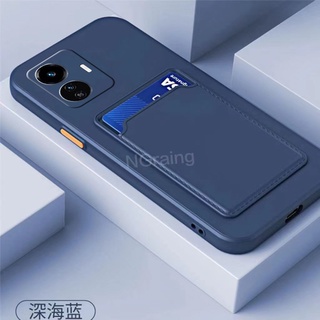 เคสโทรศัพท์มือถือแบบนิ่ม TPU พร้อมกระเป๋าใส่บัตร หลากสี สําหรับ VIVO Y35 V25 5G V25E Y16 5G Y22 Y22S