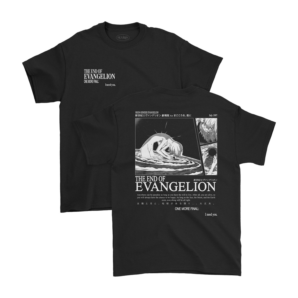 Muvisin NGE เสื้อยืดอนิเมะ Evangelion Cotton 20s