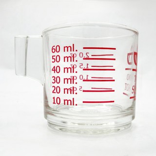 แก้วตวง 2 ชอตต์  มีหูจับ measuring cup 2 shot with handle  (Delisio)