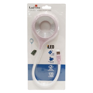 🔥สินค้าขายดี!! LUZINO โคมไฟอ่านหนังสือ USB LED รุ่น TGX-7008 (PK) ขนาด 8.5 x 8.5 x 38.5 ซม. สีชมพู 🚚พิเศษ!!✅