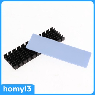 Aluminum M.2 2280 SSD Heatsink Cooling Kit w/ Silicone Thermal Pad - Black