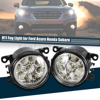 Honda ไฟตัดหมอก Led 9 ดวง ทรงกลม อุปกรณ์เสริม สําหรับรถยนต์ Ford Focus Subaru 2 ชิ้น