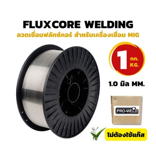 ลวดเชื่อม MIG FLUXCORE ไม่ใช้แก๊ส ขนาด 1.0 mm. / 0.8 mm. (1KG) BOXER