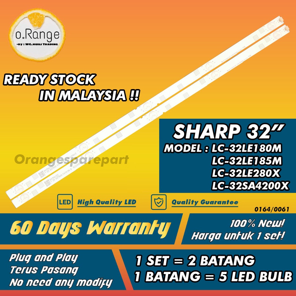 LC-32LE280X / LC-32LE185M LC-32LE180M LC-32SA4200X 32" BACKLIGHT (TV LAMP) SHARP 32 INCH LED TV Mla9