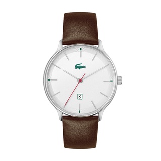 LACOSTE Club Mens รุ่น LC2011167 นาฬิกาผู้ชาย สายหนัง สีน้ำตาล หน้าปัด 42 มม.