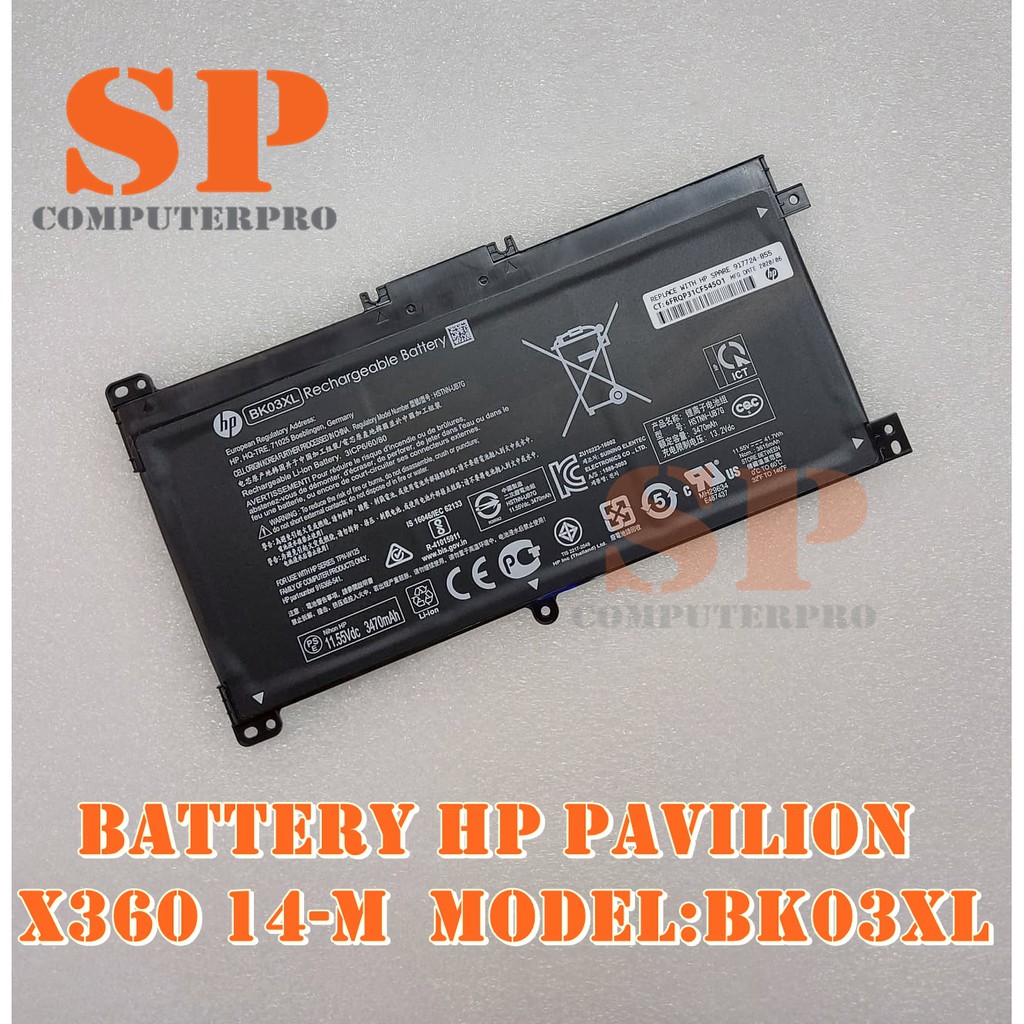 HP BATTERY แบตเตอรี่ของแท้ HP Pavilion X360 14-M 14-ba Series Model:BK03XL
