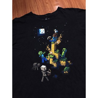 เสื้อยืดผ้าฝ้าย เสื้อยืดเกมส์มือสอง MINECRAFT Size L มือ2