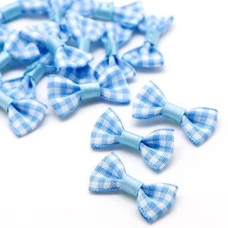 3X1.5 ซม.ลายสก๊อต Bowknot 25/50 ชิ้น DIY งานแต่งงานผมเครื่องประดับของขวัญ Party Craft ตกแต่ง