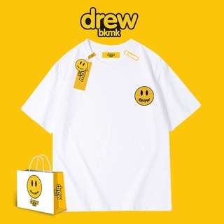 พร้อมส่ง เสื้อยืดแขนสั้น ผ้าฝ้ายแท้ พิมพ์ลาย Justin Bieber หน้ายิ้ม สไตล์จีน สําหรับผู้ชาย คู่รัก