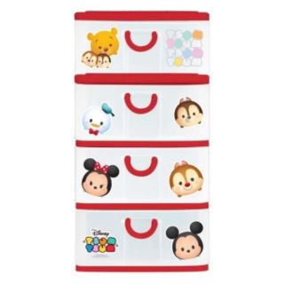 ลิ้นชักพลาสติก 4 ชั้น Disney Tsum Tsum รุ่น 5808 สีแดง 