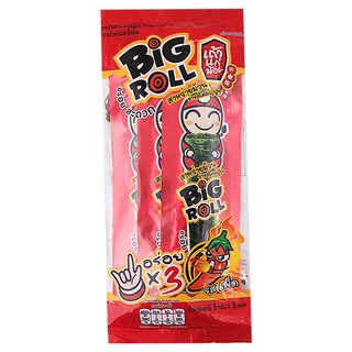 เถ้าแก่น้อยบิ๊กโรลสาหร่ายสไตล์ญี่ปุ่นรสเผ็ด 9กรัม Tao Kae Noi Big Roll Japanese Style Seaweed Spicy Flavor 9g.