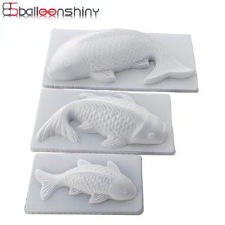 Balleenshiny Diy 3 D Koi Fish อุปกรณ์แม่พิมพ์พลาสติกแฮนด์เมดสําหรับใช้ทําขนมเบเกอรี่