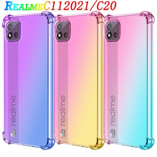 เคสโทรศัพท์มือถือแบบนิ่ม TPU กันกระแทก ไล่โทนสี หลากสี สําหรับ Realme C11 C20 2021