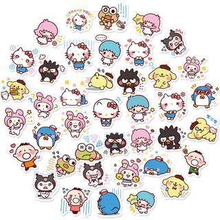 สติกเกอร์ พิมพ์ลายการ์ตูน Sanrio กันน้ำ สำหรับตกแต่งสมุดภาพ 40 ชิ้น