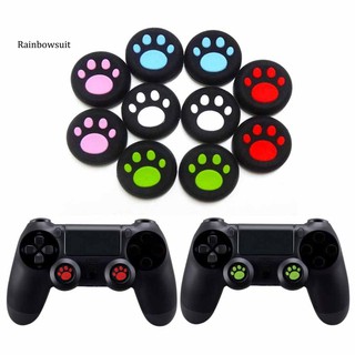 【RB】ฝาครอบปุ่มจอยสติ๊ก ซิลิโคน รูปอุ้งเท้าแมว สําหรับ PS3 Xbox One/360 Game Controller 4 ชิ้น