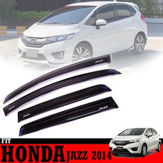 กันสาด คิ้วกันสาด รถเก๋ง HONDA แจ๊ส คิ้วกันสาดประตู กันสาดประตู ฮอนด้า JAZZ 2014-2016 สีดำ