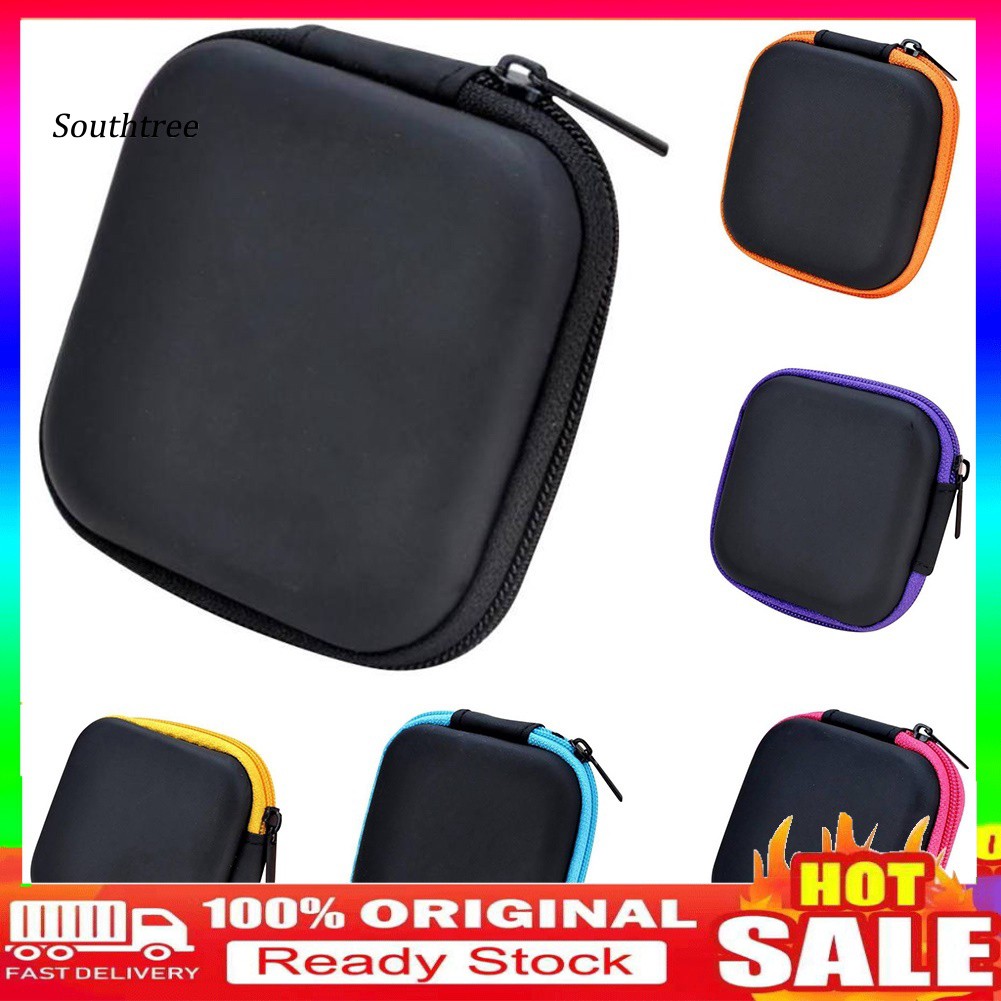 【🔥9K🔥Square Mini Universal Zipper สายหูฟัง Data Cord Storage Bag Case Pouch