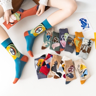 KAFU D607abstract pattern long thick socks