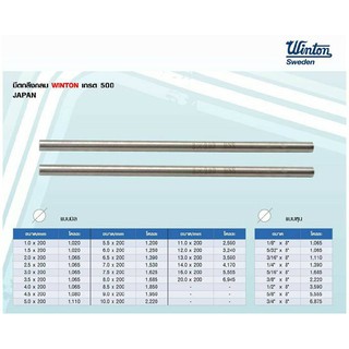 Winton มีดกลึงกลม ขนาด 3/4" x 8" เกรด 500 JAPAN (ราคา/เส้น)