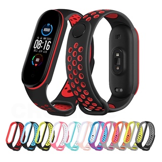 Mi Smart Band 6 strap Mi Band 5 สายนาฬิกาข้อมือซิลิโคนสําหรับ Xiaomi Miband 5  Band5 strap