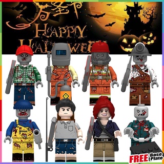 ฮาโลวีน Minifigures คนตัดไม้ Zombie นักผจญเพลิง Zombie Miner Zombie Prisoner Zombie ของเล่นของขวัญมินิฟิกเกอร์