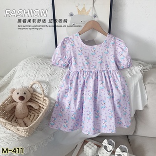 (**พร้อมส่งจากในไทย**) M-411 เดรสม่วงกระต่าย ชุดเด็ก ชุดเด็กผู้หญิง ชุดเด็กพร้อมส่ง ชุดเดรสเด็ก