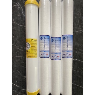 ไส้กรองน้ำ 2 ขั้นตอน 20 นิ้ว PP3 resin (ไส้กรองหยาบSedimentและไส้กรองน้ำเรซิ่น) 5 Micron