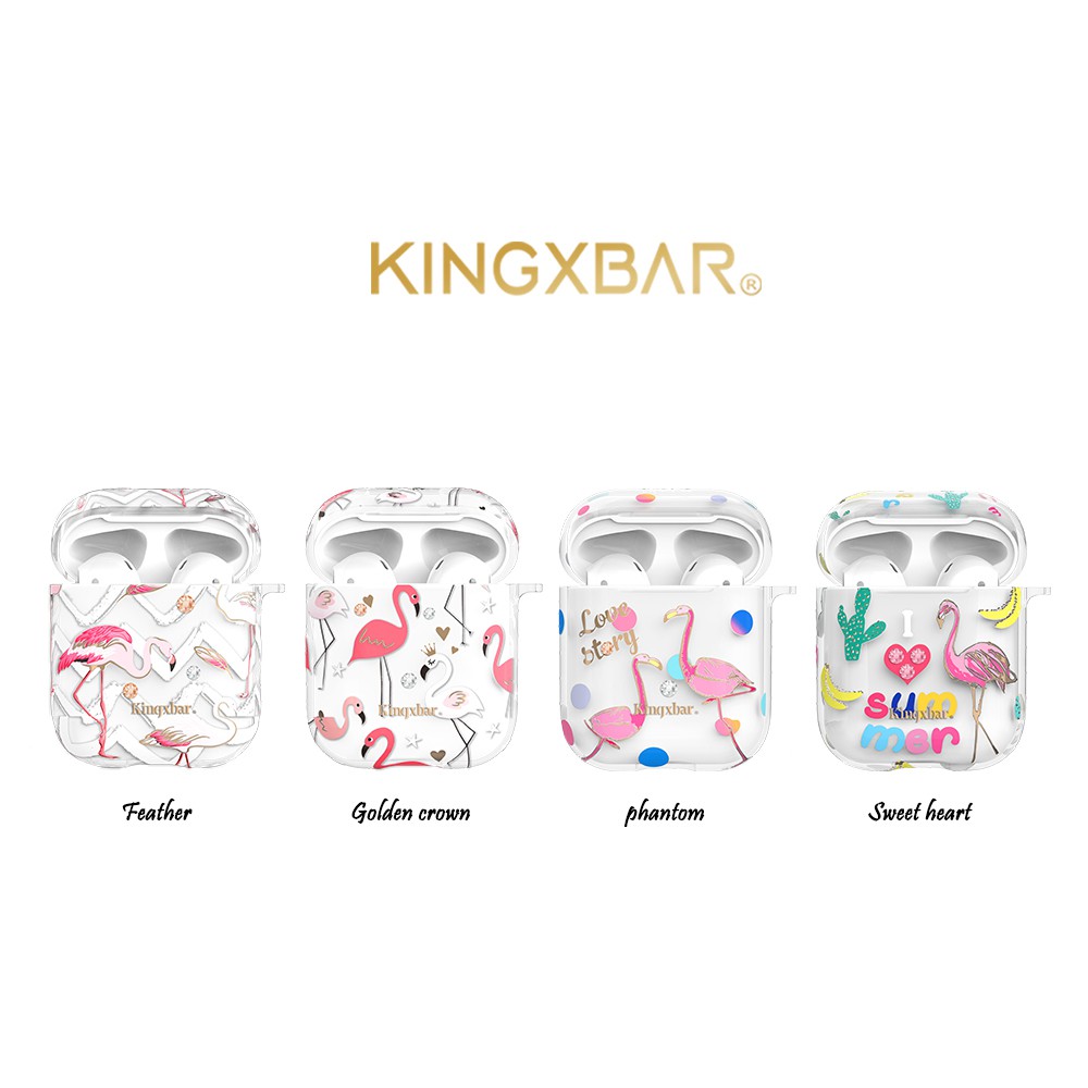 Kingxbar Flamingo Series authorized Swarovski Rhinestone สำหรับ Apple Airpods