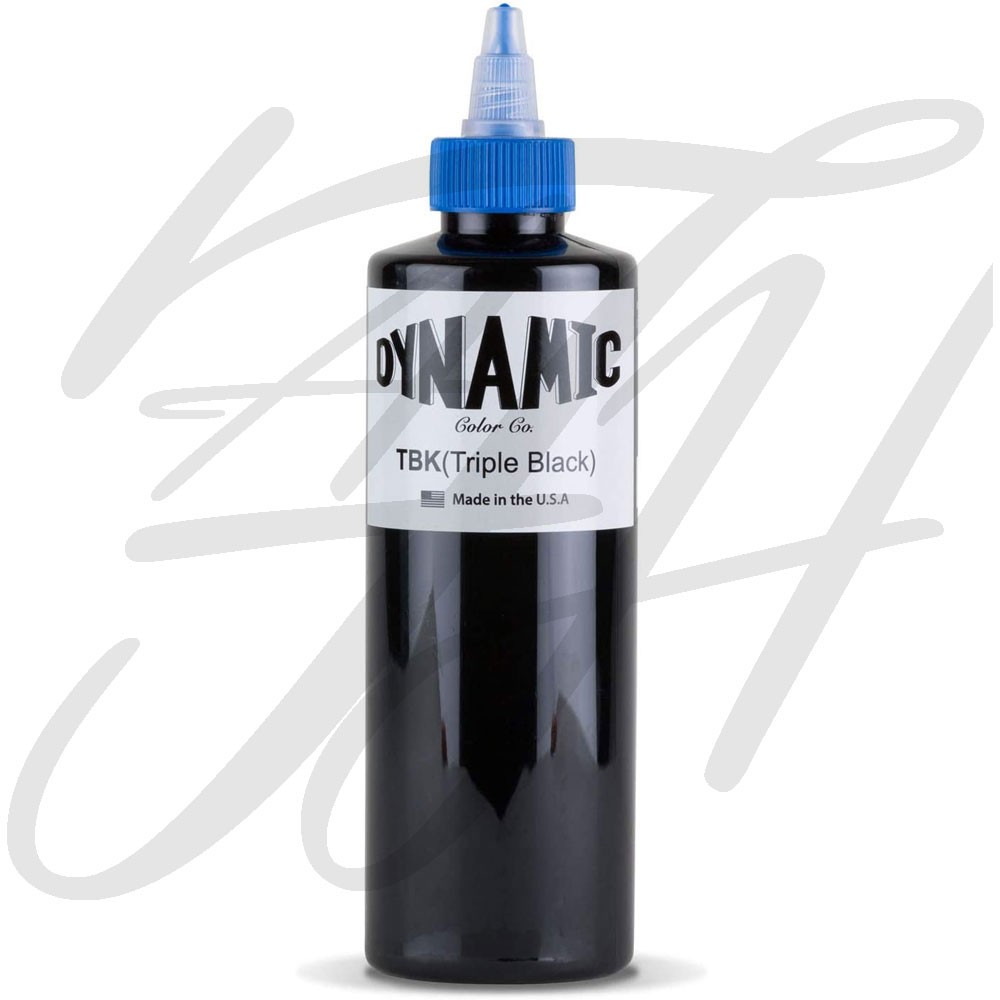 DYNAMIC TBK 8oz Triple Black Color Tattoo Ink หมึกสักไดนามิคสีดำเข้ม3เท่า สีสักลายสีดำ หมึกสักลาย อเมริกาแท้ ขนาด 8 ออนซ
