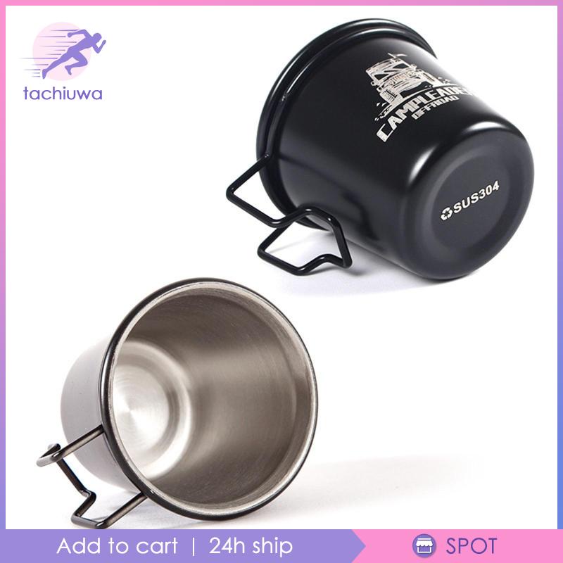 4 Pieces Coffee Cups Handle Drinking Mugs for Camping Travel Fishing Hiking #8