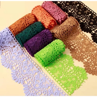 ผ้าเรยอน ปักลายมงกุฎ กว้าง 10 ซม. (1 หลาในหนึ่งแพ็ก)