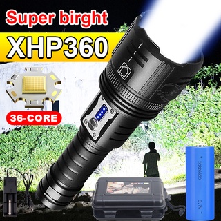 Xhp360 ไฟฉาย Led มีประสิทธิภาพ ชาร์จไฟได้ หลอดไฟพลังงานสูง