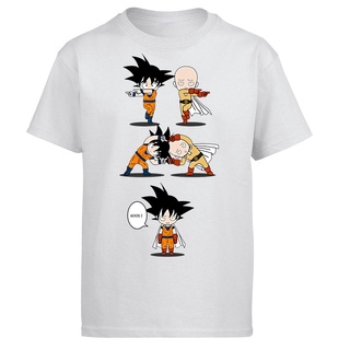 เสื้อยืดผ้าฝ้ายพรีเมี่ยม เสื้อยืดแขนสั้น ผ้าฝ้าย พิมพ์ลายอนิเมะ One Punch Man Saitama Dragon Ball สไตล์ญี่ปุ่น สําหรับผู