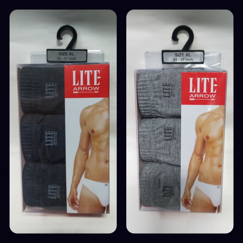 กางเกงใน Arrow Lite แพค3สุดคุ้ม ดำล้วน,เทาล้วน
