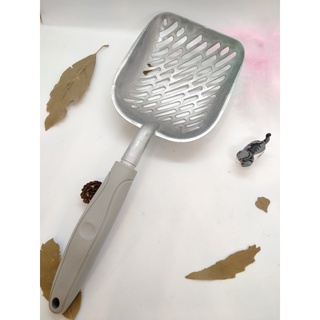 ที่ตักอึแมว พลั่วตักทรายแมว อลูมิเนียม Pet litter scoop [พร้อมส่ง] ร้านmirapetsupplies